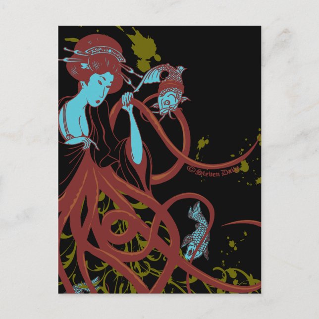 Cartão Postal Cephalopod Sushi (Frente)