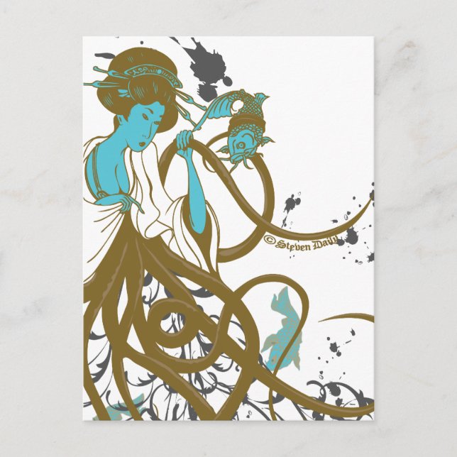 Cartão Postal Cephalopod Sushi (Frente)