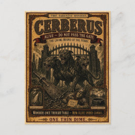 Cartão Postal Cérbero, Monstro de Circo Antigo