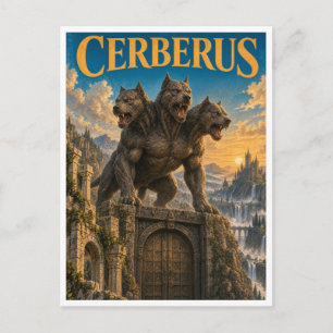 Cartão Postal Cérbero, Monstro de Fantasia Gótica