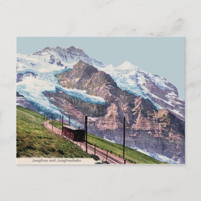 Cartão Postal cerca de 1900 Caminho de ferro Montanhês Jungfrau (Frente)