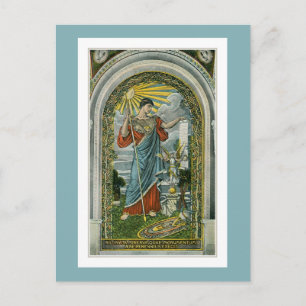 Cartão Postal cerca de 1910, Minerva Mosaico na Biblioteca do Co
