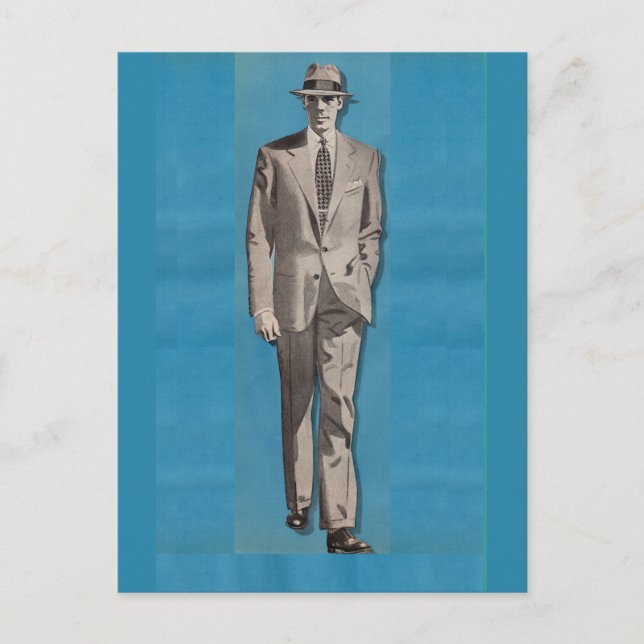 Cartão Postal cerca de 1950 vestido com afiança (Frente)