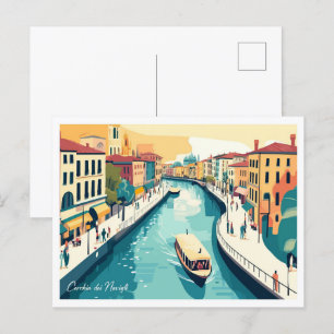 Cartão Postal Cerchia dei Navigli Milão ItáliaI Viagem