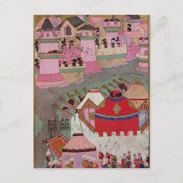 Cartão Postal Cerco de Viena por Suleyman I o Magnífico (Frente)