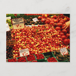 Cartão Postal Cerejas no Mercado Pike Place