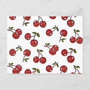 Cartão Postal Cerejas Rochabilmente Muito Cerejeiras Em Branco