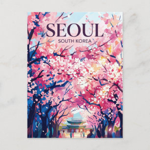Cartão Postal Cerejeiras de Seul Coreia do Sul