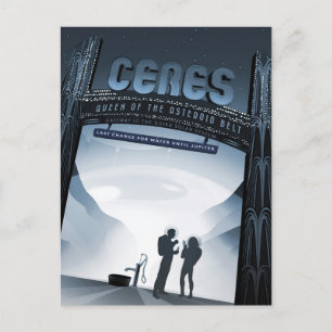 Cartão Postal Ceres do Planeta Anão-Poster de viagens do Espaço 