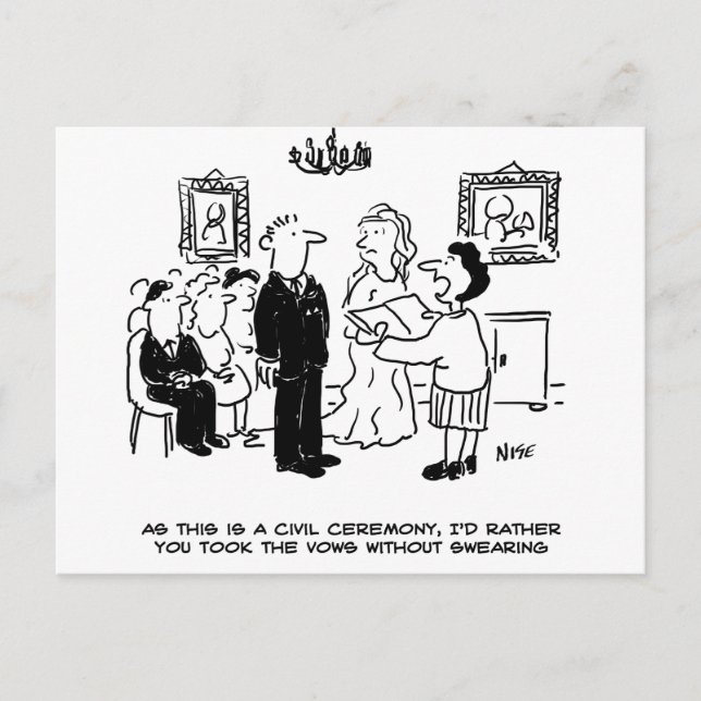 Cartão Postal Cerimônia Civil de Casamento no Cartório (Frente)