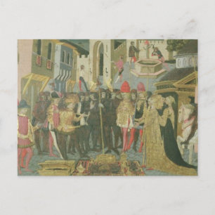 Cartão Postal Cerimónia de casamento pintada no painel do