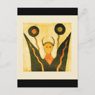 Cartão Postal Cerimonial Americana Nativa de Tambor de Mão Quadr