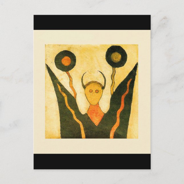 Cartão Postal Cerimonial Americana Nativa de Tambor de Mão Quadr (Frente)