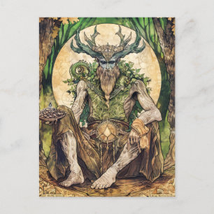 Cartão Postal Cernunnos Celtic Chorou Deus da Natureza