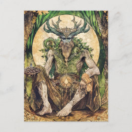Cartão Postal Cernunnos Deus Celta Hornudo da Natureza