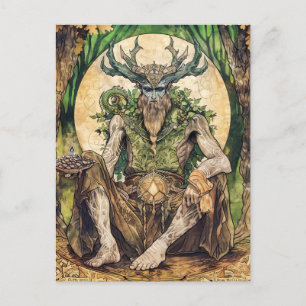Cartão Postal Cernunnos Deus Celta Hornudo da Natureza