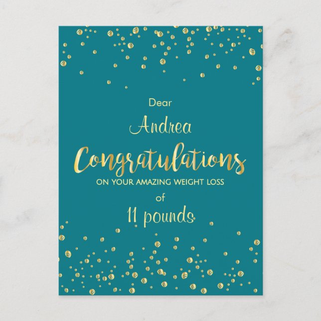 Cartão Postal Certificado de Perda de Peso de Êxito do Clube Sli (Frente)