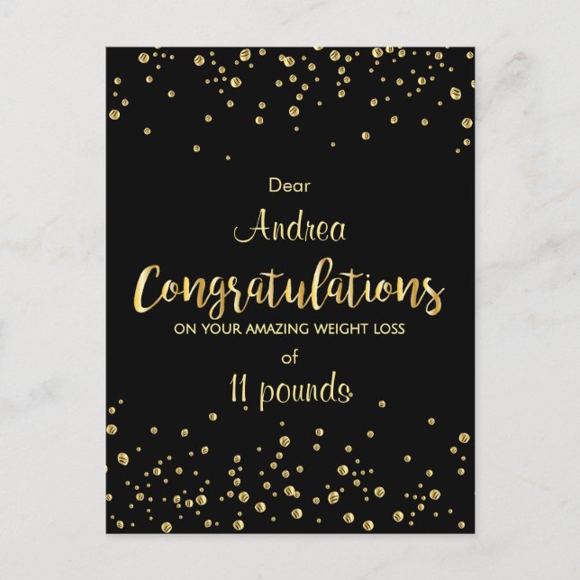 Cartão Postal Certificado de Perda de Peso do Clube de Emagrecim (Frente)