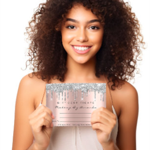 Cartão Postal Certificado de Presente Extensão de Cílios Maquiag