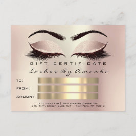 Cartão Postal Certificado de Presente - Lashes Cosmetologistas d