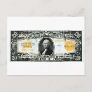 Cartão Postal Certificado Dourado US de 1922