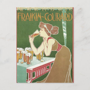 Cartão Postal Cerveja Brasserie Fraikin-Courard Art Nouveau Vint