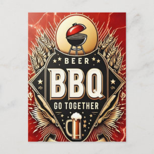 Cartão Postal Cerveja & Churrasco Combinam