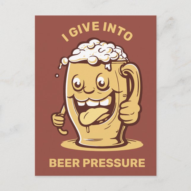 Cartão Postal Cerveja de Texto Personalizada Engraçada (Frente)