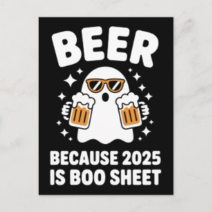 Cartão Postal Cerveja Porque 2025 É Folha de Boo Engraçado Hallo