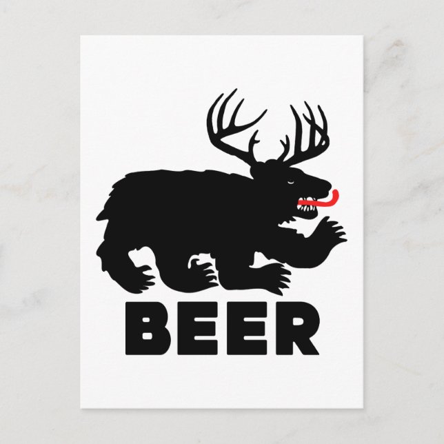 Cartão Postal Cerveja — Urso + Cerveja (Frente)