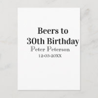 Cervejas para o 30º aniversário nome data homem el