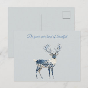Cartão Postal Cervo Chic Azul Branco