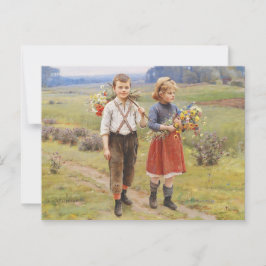 Cartão Postal Cesar Pattein, 1895 «Crianças Voltando para Casa» 