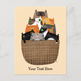 Cartão Postal Cesta de Kittens