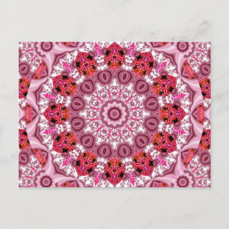 Cartão Postal Cesta de rendas, Abstrato vermelho, rosa, branco M