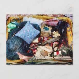 Cartão Postal Cesto de abastecimento de costura
