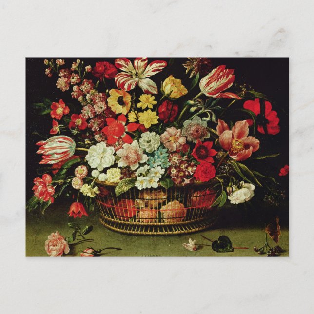 Cartão Postal Cesto de Flores (Frente)