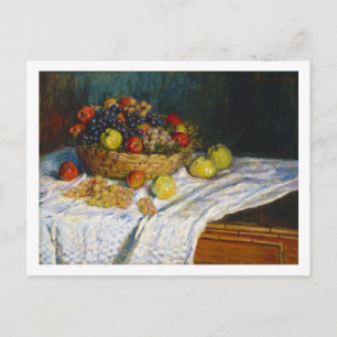 Cartão Postal Cesto de Frutas com Maçãs e Uvas Claude Monet