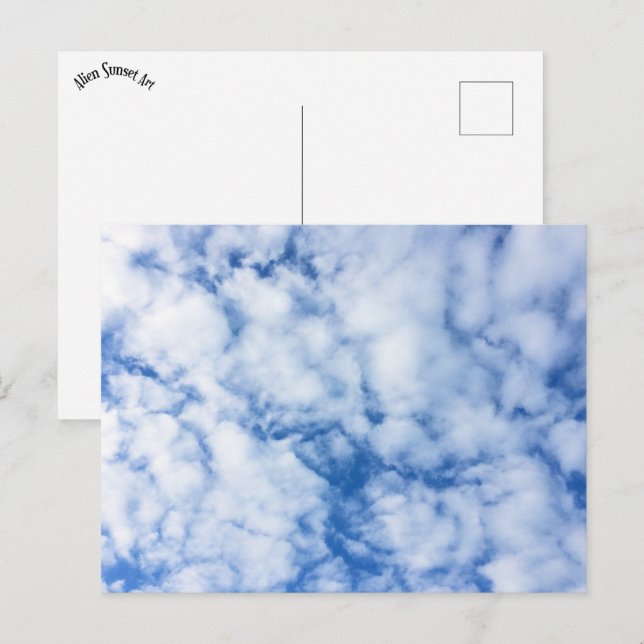 Cartão Postal céu azul e nuvens (Frente/Verso)