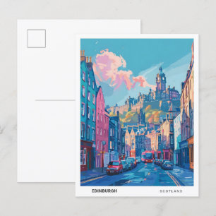 Cartão Postal Céu Azul na Viagens vintage de Edimburgo na Escóci