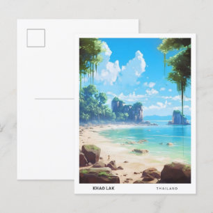 Cartão Postal Céu Azul na Viagens vintage de Khao Lak Tailândia