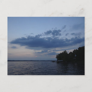 Cartão Postal Céu Azul Sunset Sobre O Lago Cayuga NY