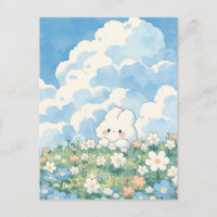 Céu Azul Vibrante Coelho Branco da Margarida Prado