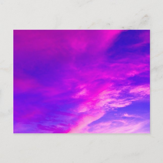 Cartão Postal Céu de Verão Roxo (Frente)