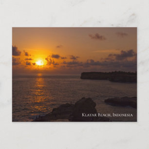 Cartão Postal Céu do pôr do sol raios de sol Rocha Oceano Crepús