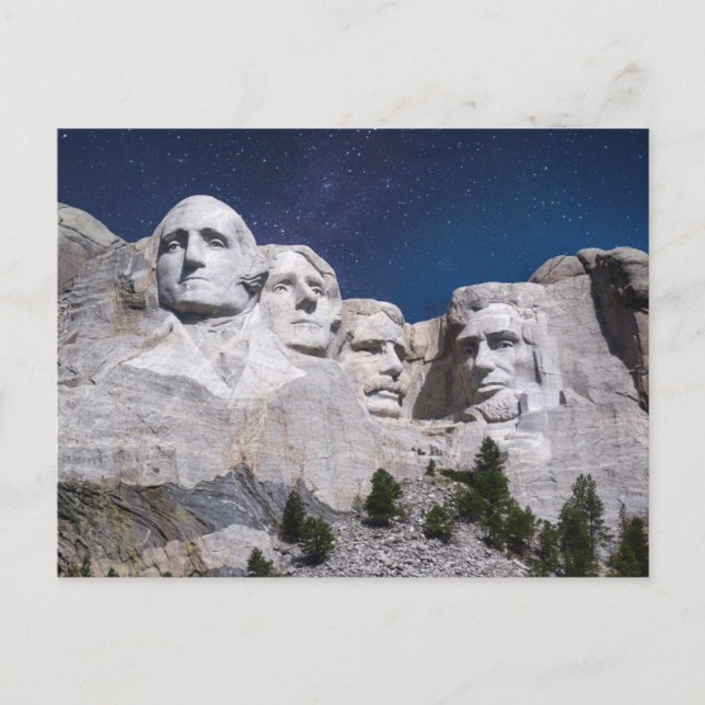 Cartão Postal Céu em Timelapse do Monte Rushmore (Frente)