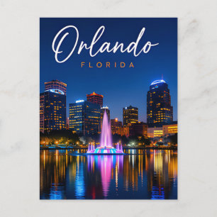 Cartão Postal Céu Noturno da Cidade de Orlando Florida Viagem