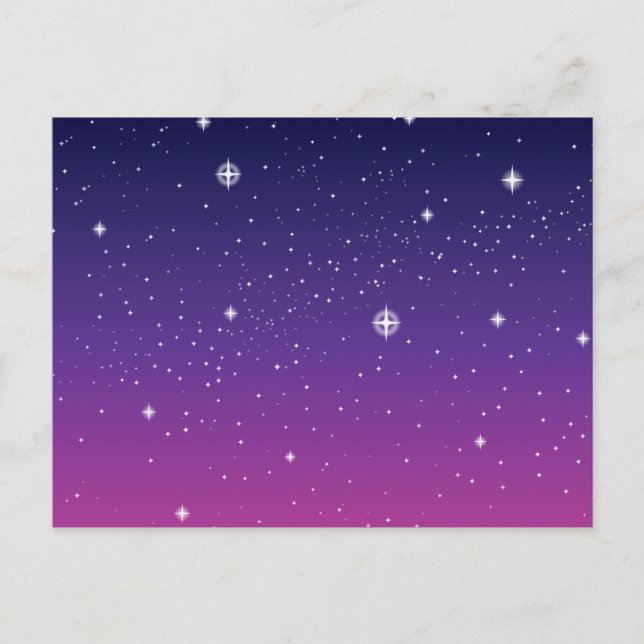 Cartão Postal Céu Noturno Estrelado Roxo Escuro (Frente)