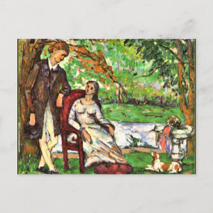 Cartão Postal Cezanne - Casal em um Jardim