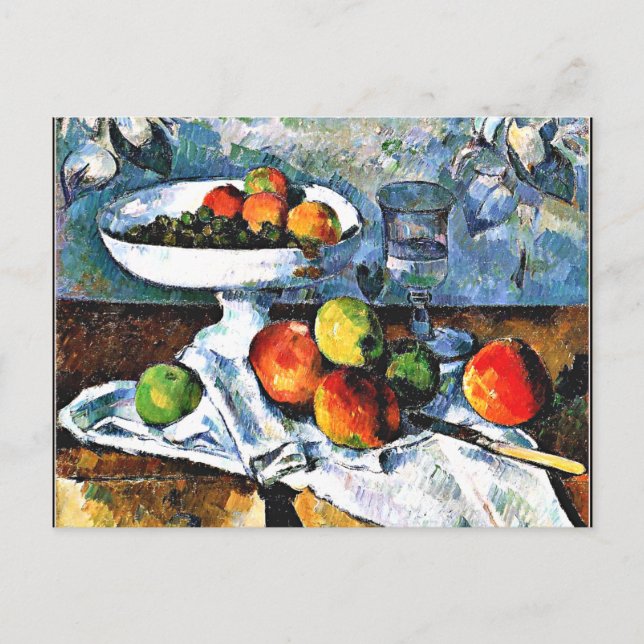 Cartão Postal Cezanne - Compositor, Vidro, Maçãs (Frente)